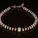 Ethiopian Fire Opal Rondelle 3-5mm Smooth beads adjustable stacking bracelet