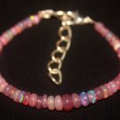 Ethiopian Pink Opal Rondelle 3-4mm Smooth beads adjustable stacking bracelet