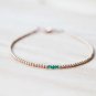 Green Chrome Tourmaline Round 2mm Faceted beads adjustable stacking bracelet