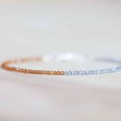 Labradorite & Hessonite Round 2mm Faceted beads adjustable stacking bracelet