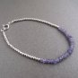 Lavender Tanzanite Rondelle 3.5mm Faceted beads adjustable stacking bracelet