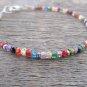 Multi Cubic Zirconia Rondelle 3mm Faceted beads adjustable stacking bracelet