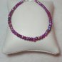 Mystic Pink Quartz Rondelle 3-4mm Faceted beads adjustable stacking bracelet