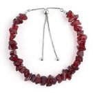 Red Garnet Nugget Tumble 7x4-10x5mm Rough beads adjustable stacking bracelet