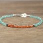 Sunstone & Apatite Rondelle 3-4mm Faceted beads adjustable stacking bracelet