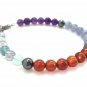 Amethyst & Multi Gemstone Round 6mm Smooth beads adjustable stacking bracelet