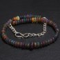 Black Ethiopian Opal Rondelle 3-5mm Smooth beads adjustable stacking bracelet