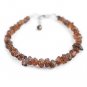 Champagne Garnet Nugget Tumble 5-6mm Rough beads adjustable stacking bracelet
