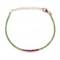 Chrome Diopside & Ruby Mix 2-2.5mm Faceted beads adjustable stacking bracelet