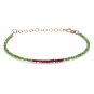 Chrome Diopside & Ruby Mix 2-2.5mm Faceted beads adjustable stacking bracelet
