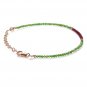 Chrome Diopside & Ruby Mix 2-2.5mm Faceted beads adjustable stacking bracelet