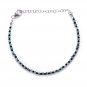 Emerald & Black Spinel Round 2-3mm Faceted beads adjustable stacking bracelet
