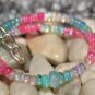 Ethiopian Multi Opal Rondelle 3-6mm Smooth beads adjustable stacking bracelet