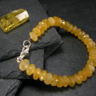 Heliodor Golden Beryl Rondelle 8mm Faceted beads adjustable stacking bracelet