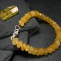 Heliodor Golden Beryl Rondelle 8mm Faceted beads adjustable stacking bracelet