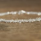 Herkimer Diamond Uncut Chips 3-5mm Faceted beads adjustable stacking bracelet