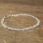 Herkimer Diamond Uncut Chips 3-5mm Faceted beads adjustable stacking bracelet