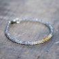 Labradorite & Citrine Rondelle 3mm Faceted beads adjustable stacking bracelet
