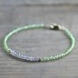 Labradorite & Peridot Rondelle 3mm Faceted beads adjustable stacking bracelet