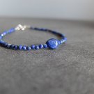 Lapis Lazuli Round & Tumble 3-12mm Faceted beads adjustable stacking bracelet