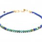 Lapis Lazuli & Turquoise Round 3mm Faceted beads adjustable stacking bracelet