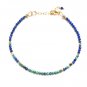 Lapis Lazuli & Turquoise Round 3mm Faceted beads adjustable stacking bracelet