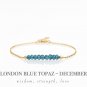 London Blue Topaz Rondelle 3-3.5mm Faceted beads adjustable stacking bracelet