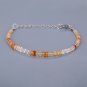 Mexican Fire Opal Rondelle 3-3.5mm Faceted beads adjustable stacking bracelet