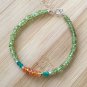 Peridot & Carnelian Rondelle 3.5mm Faceted beads adjustable stacking bracelet