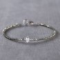 Pyrite With Herkimer Diamond Mix 2-4mm Mix beads adjustable stacking bracelet