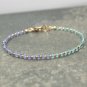 Tanzanite & Apatite Rondelle 3-4mm Faceted beads adjustable stacking bracelet
