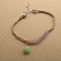 Amethyst With Prehnite Rondelle 2mm Faceted beads adjustable stacking bracelet
