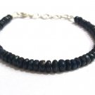 Black Ethiopian Opal Rondelle 3-4mm Faceted beads adjustable stacking bracelet