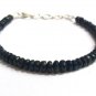 Black Ethiopian Opal Rondelle 3-4mm Faceted beads adjustable stacking bracelet