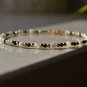 Black Spinel & White Jade Round 2-2.5mm Mix beads adjustable stacking bracelet