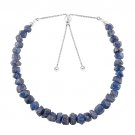 Blue Sapphire Nugget Tumble 5x4-7x8mm Rough beads adjustable stacking bracelet