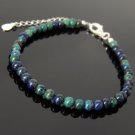 Chrysocolla & Lapis Lazuli Round 8mm Smooth beads adjustable stacking bracelet