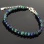 Chrysocolla & Lapis Lazuli Round 8mm Smooth beads adjustable stacking bracelet