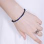 Chrysocolla & Lapis Lazuli Round 8mm Smooth beads adjustable stacking bracelet