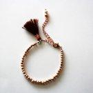 Coated Copper Pyrite Rondelle 3-4mm Faceted beads adjustable stacking bracelet