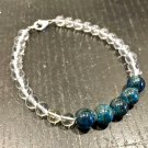Crystal Quartz & Apatite Round 6-8mm Smooth beads adjustable stacking bracelet