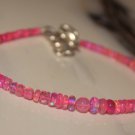 Ethiopian Pink Opal Rondelle 2-3.5mm Smooth beads adjustable stacking bracelet