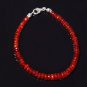 Ethiopian Red Opal Rondelle 3-3.5mm Faceted beads adjustable stacking bracelet