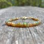 Ethiopian Welo Fire Opal Round 3-4mm Smooth beads adjustable stacking bracelet