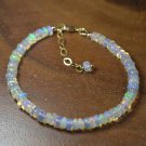 Ethiopian Welo Opal Rondelle 3.5-4mm Smooth beads adjustable stacking bracelet