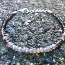 Garnet & Labradorite Rondelle 3-4mm Faceted beads adjustable stacking bracelet