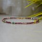 Garnet & Multi Gemstone Round 2-3mm Faceted beads adjustable stacking bracelet