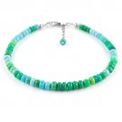 Green Ethiopian Opal Rondelle 3-5mm Faceted beads adjustable stacking bracelet
