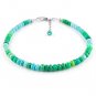 Green Ethiopian Opal Rondelle 3-5mm Faceted beads adjustable stacking bracelet