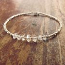 Herkimer Diamond Quartz Fancy 5-7mm Faceted beads adjustable stacking bracelet